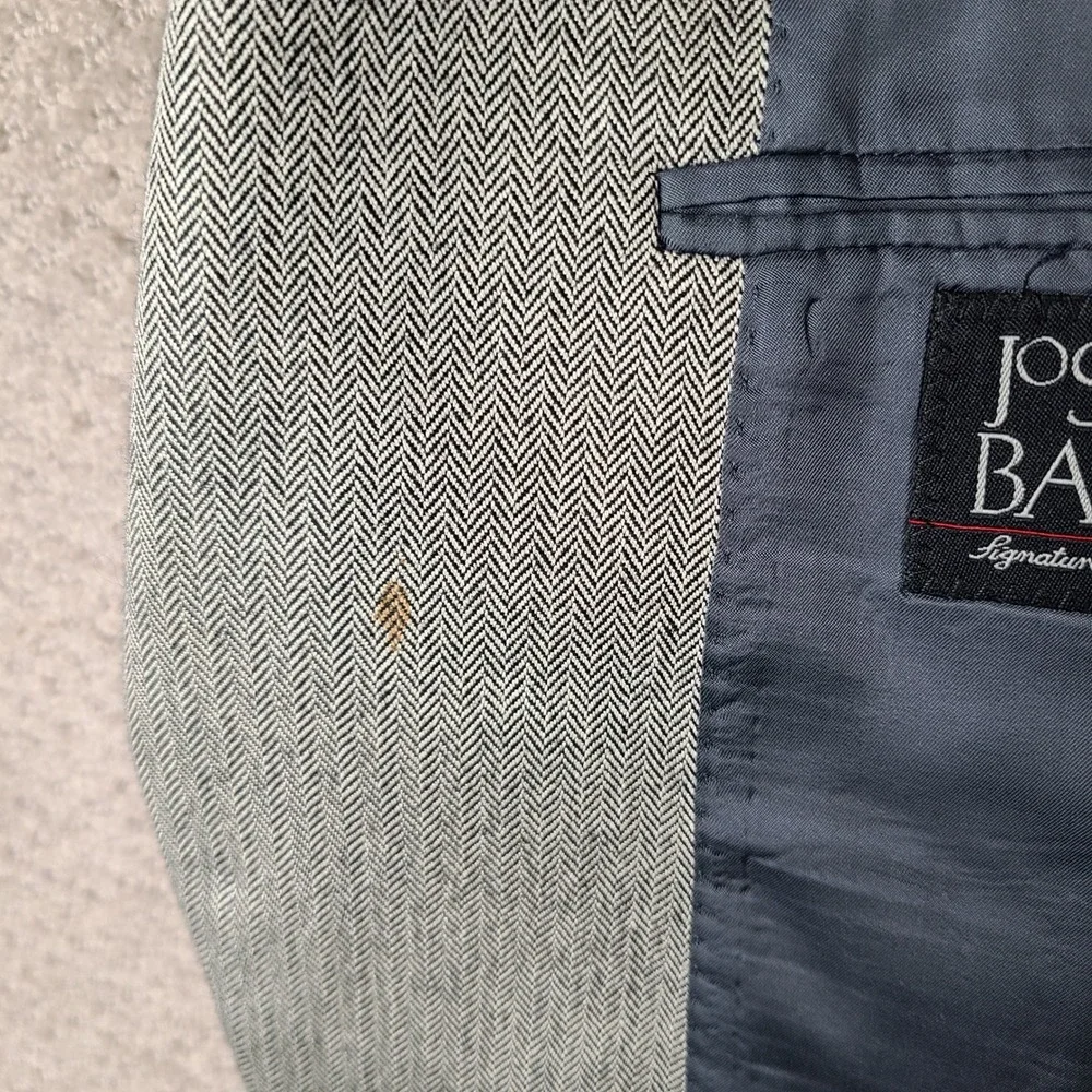 Jos A Bank Jacket Mens 42R Gray Herringbone Blazer Silk Camel Hair 2 Button Coat